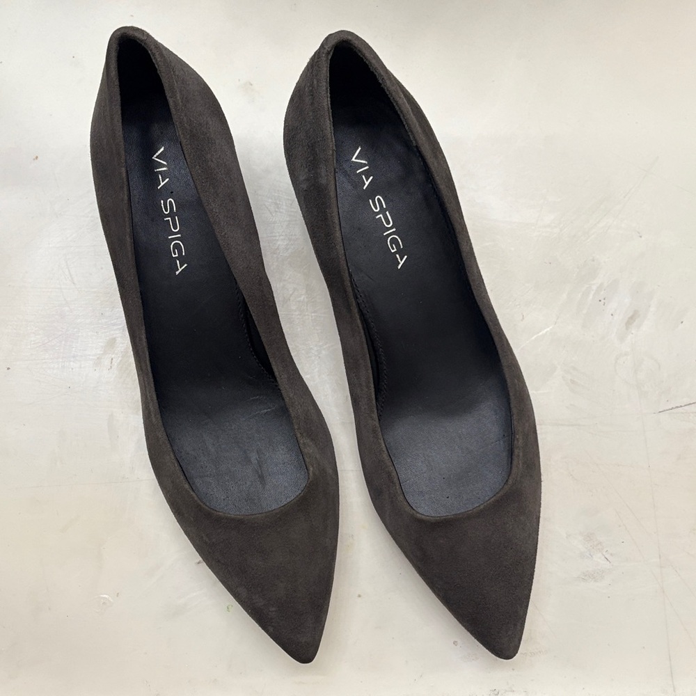 Via Spiga Suede Pointed Toe Pumps